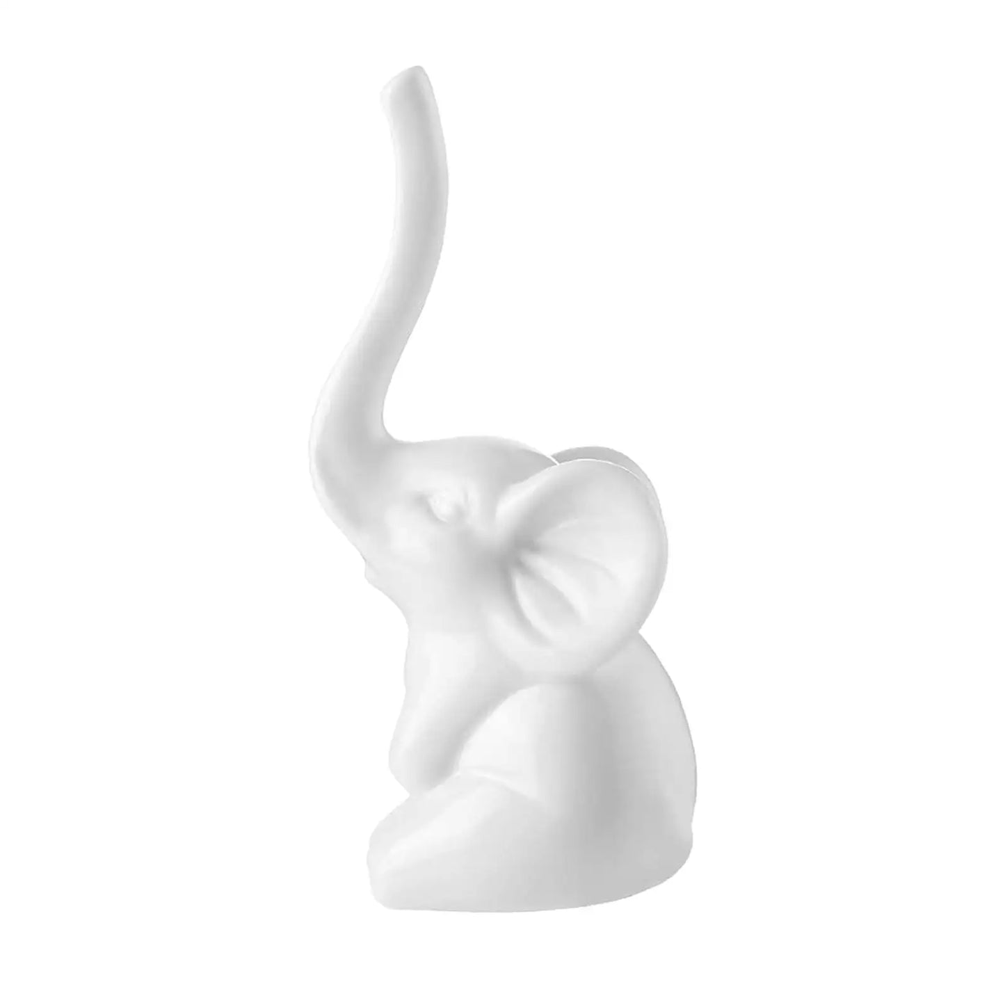 Porcelain Elephant Ring Holder – Small & Lightweight Jewelry Display for Nightstand or Dressing Table