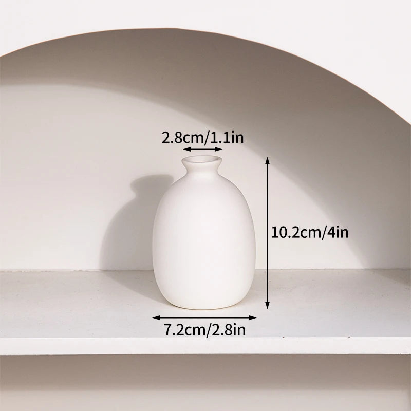 Modern White Ceramic Vase – Minimalist Decorative Vase for Pampas Grass, Flowers & Home Accents