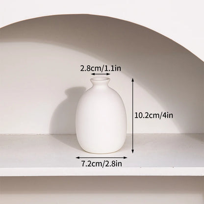 My Boho Home Modern White Ceramic Vase – Minimalist Decorative Vase for Pampas Grass, Flowers & Home Accents