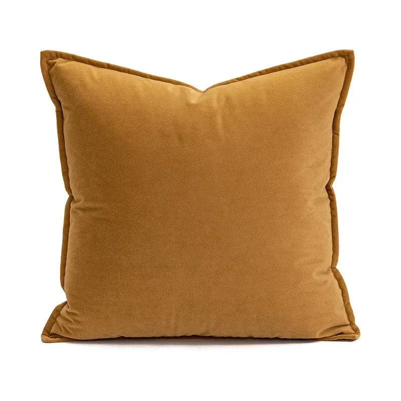 Gold Brown pillow on a white background