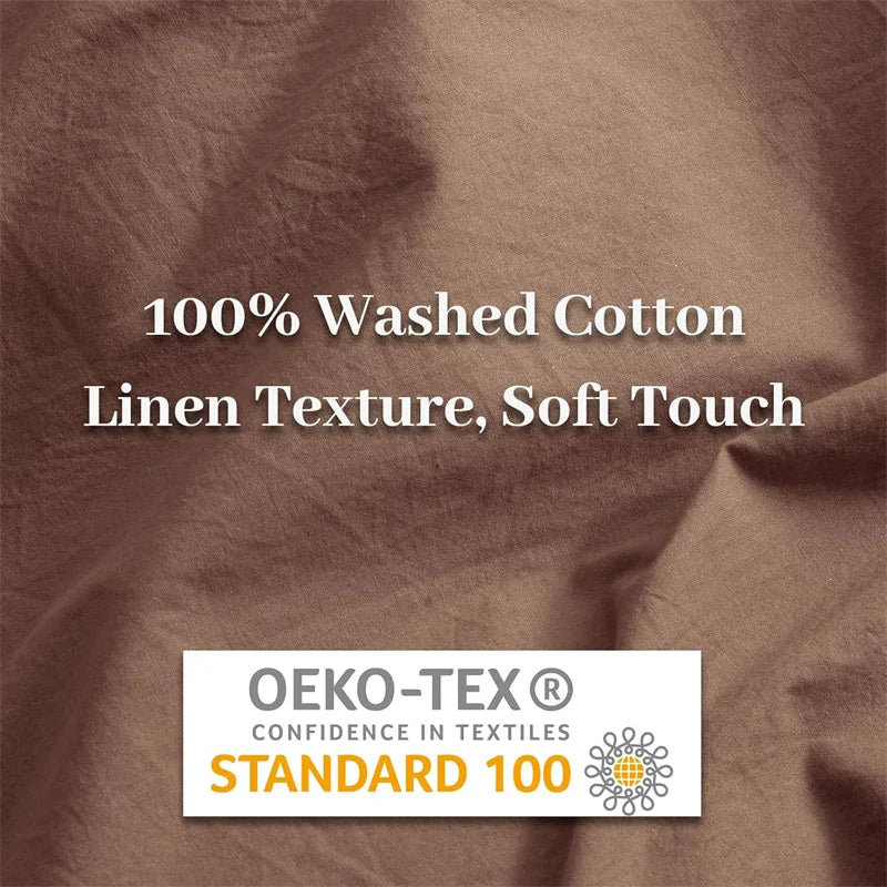 OEKO-TEX Certified Boho Minimalist Washed Cotton Duvet Cover – Soft, Breathable & Cozy Quilt Cover for Home 