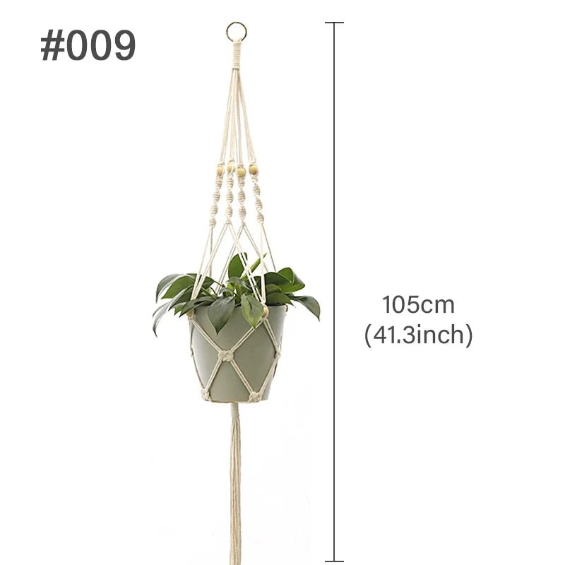 🌿 Handmade Macrame Plant Hanger – Boho Hanging Planter Basket for Indoor & Outdoor Decor