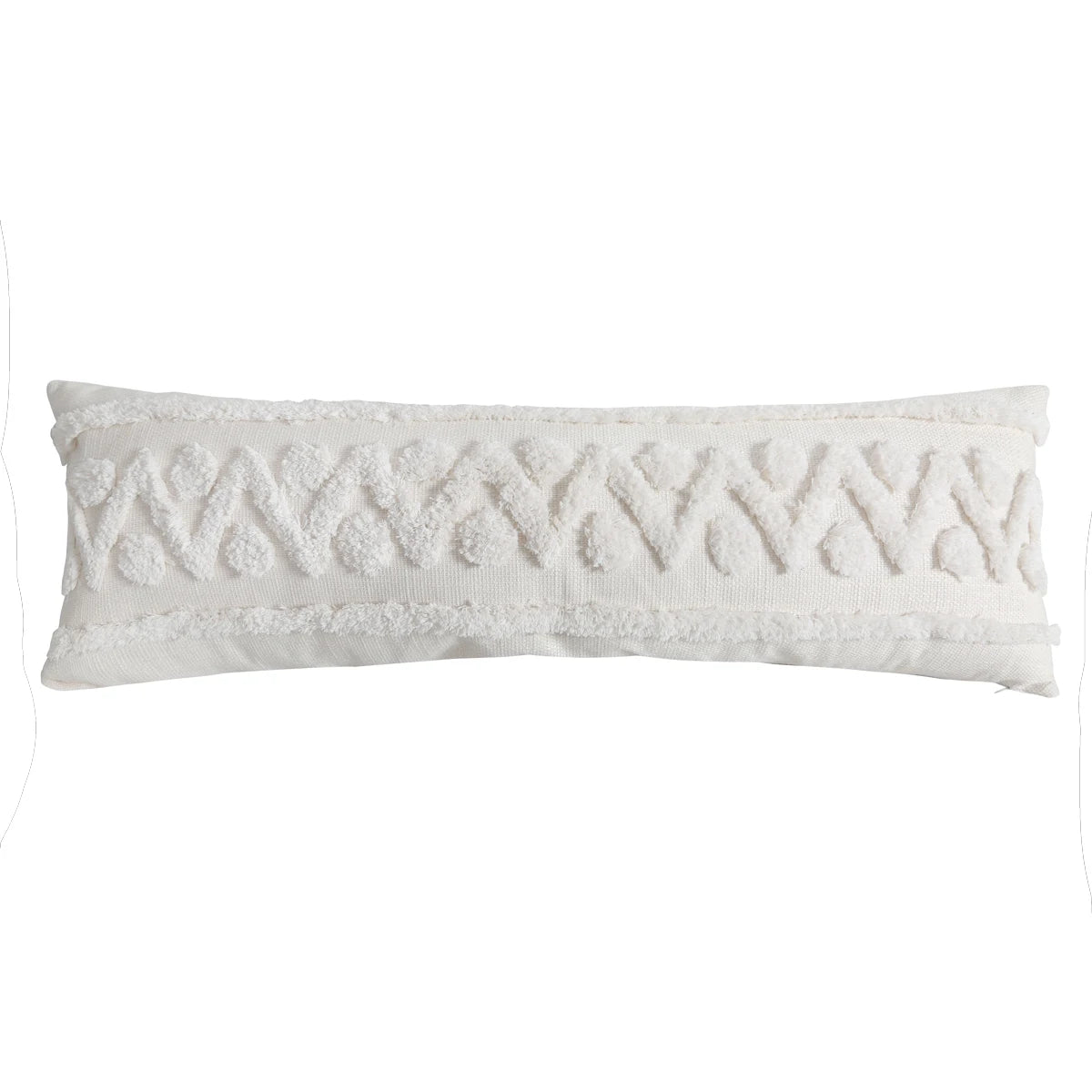 Blue Geometric Tufted Pillow Cover with Tassels – Boho Home Decor Housewarming Gift Accent for Couch, Bed & Living Room