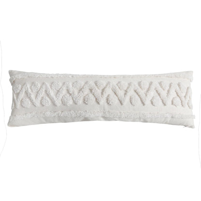 Blue Geometric Tufted Pillow Cover with Tassels – Boho Home Decor Housewarming Gift Accent for Couch, Bed & Living Room