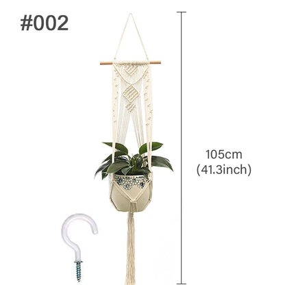 🌿 Handmade Macrame Plant Hanger – Boho Hanging Planter Basket for Indoor & Outdoor Decor