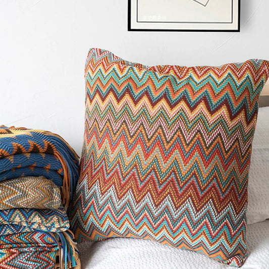 Boho Knitted Cushion Cover – Soft Textured Pillowcase for Sofa, Bed & Home Decor