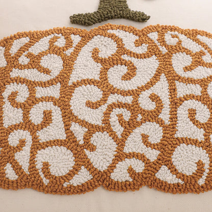 Tufted Halloween pillow cover with pumpkin and ghost embroidery, 18x18 inch festive fall cushion case for sofa, bed, and seasonal boho farmhouse décor