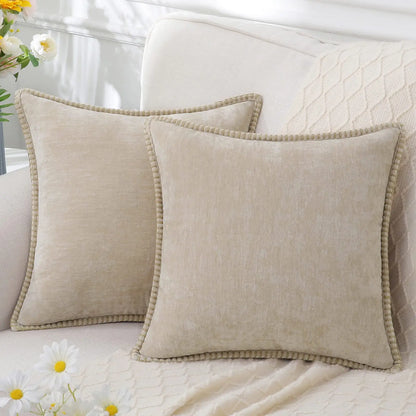 Luxury Chenille Throw Pillow Cover - Forest Green