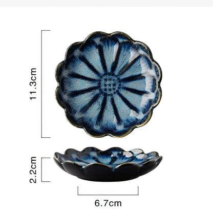 Ceramic Flower Sauce Dish – Mini Floral Porcelain Dipping Bowl for Soy Sauce, Nuts & Charcuterie