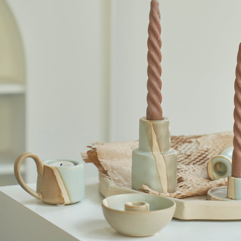 Ceramic Candlestick Nordic Candle Holder Home Decoration Boho Decor Clay Pottery