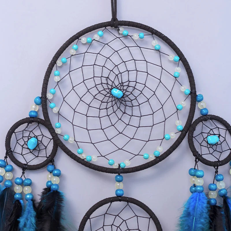 Dreamcatcher Hanging Ornament Home Decor Natural Stones Tree of Life Dream Feather Dream Catcher Wall Decor Bedroom Feathers