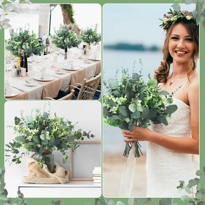 120-Piece Mixed Artificial Eucalyptus Bundle – Boho Home Decor Greenery