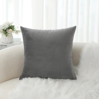 Velvet Pillowcase Sofa Cushion Cover – Solid Color Throw Pillow Case for Living Room