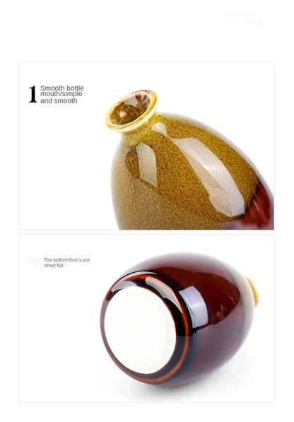 Glass bottle with gold cap on a white background
