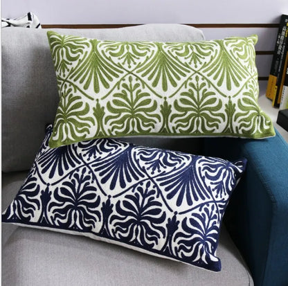 Boho Embroidered Cushion Cover – Decorative Cotton Canvas Pillow Sham