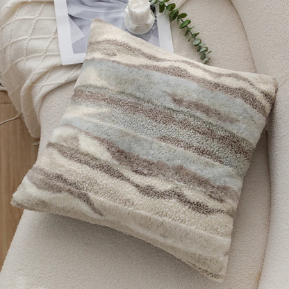 Nordic Abstract Double-Sided Plush Cushion Cover – Retro Sofa Pillowcase for Cozy Boho Home Decor Housewarming Gift Pillow