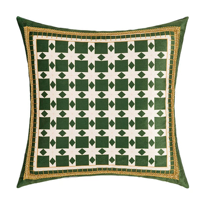 Velvet Leaf Patterned Pillow Cover – Soft Decorative Cushion Cover