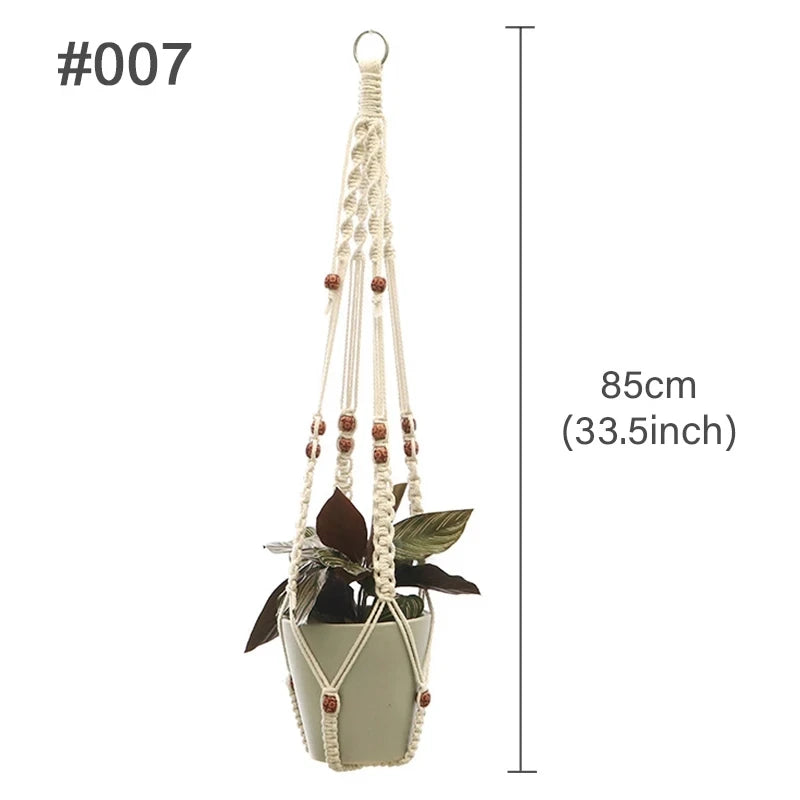 🌿 Handmade Macrame Plant Hanger – Boho Hanging Planter Basket for Indoor & Outdoor Decor