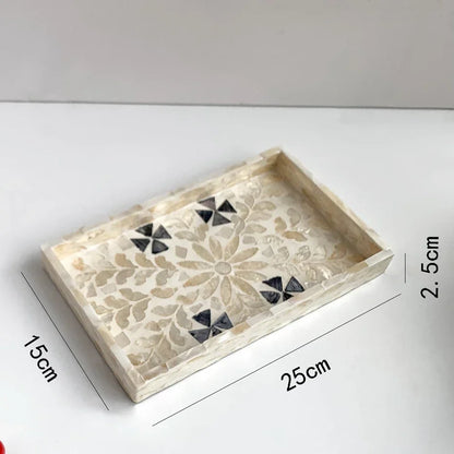 Handmade Shell Tray – Oval & Rectangular Decorative Jewelry Organizer for Boho Home Decor Bathroom or Bedroom - Housewarming Gift