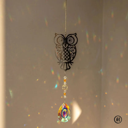 Crystal Sun Catcher with Tree of Life Pendant – Hanging Rainbow Maker & Wind Chime for Windows, Gardens, and Cars
