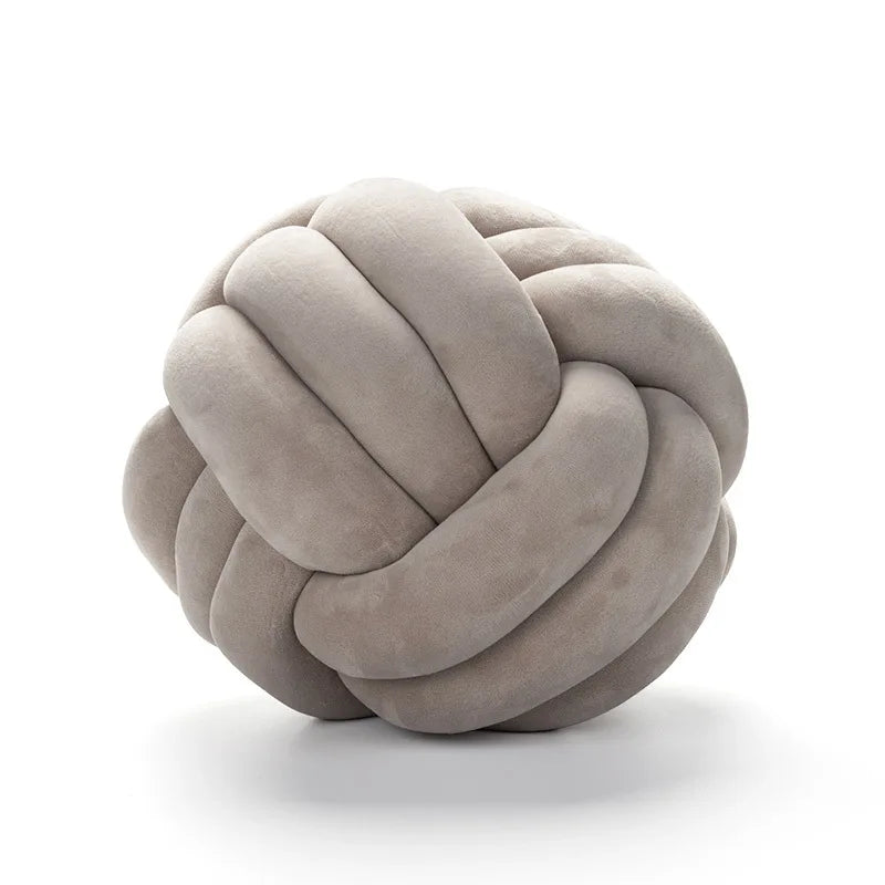 Knot Ball Throw Pillow – Soft Plush Cushion for Kids & Adults Boho Home Decor