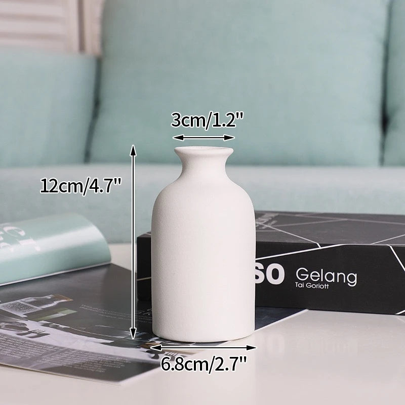 My Boho Home Modern White Ceramic Vase – Minimalist Decorative Vase for Pampas Grass, Flowers & Home Accents