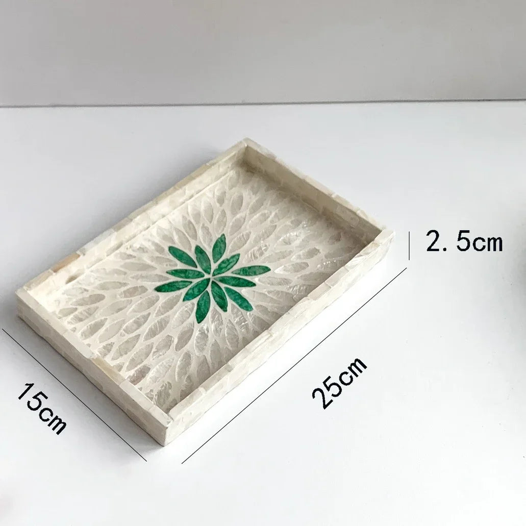 Handmade Shell Tray – Oval & Rectangular Decorative Jewelry Organizer for Boho Home Decor Bathroom or Bedroom - Housewarming Gift
