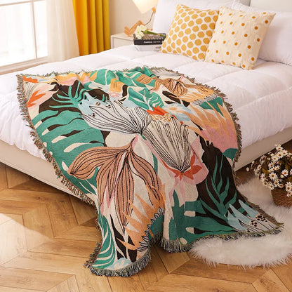 Boho Tassel Throw Blanke