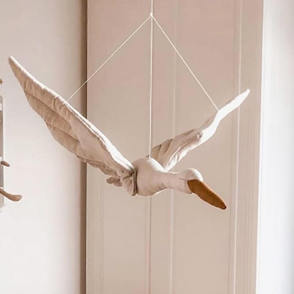 Big Cartoon Stuffed Swan Hanging Flying Goose Stuffed Duck Bird Toy Bedroom Baby Kids Room Newborn Ornament Stork 1Pc Boho Home Decor