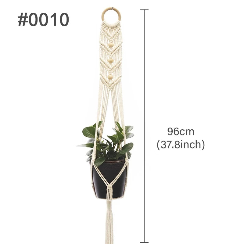 🌿 Handmade Macrame Plant Hanger – Boho Hanging Planter Basket for Indoor & Outdoor Decor