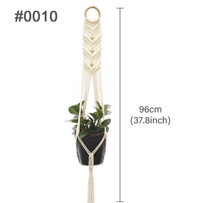 🌿 Handmade Macrame Plant Hanger – Boho Hanging Planter Basket for Indoor & Outdoor Decor