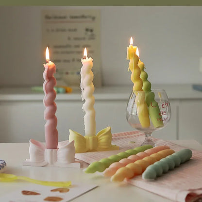 Spiral Taper Scented Candle – Handmade Aromatherapy Stick Candle for Boho Home Decor & Events