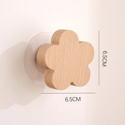 Cute Wooden Animal Wood Wall Hook – Beech Wood Decorative Hanger for Kids Rooms, Entryways, Kitchens & More (1pc)  Giraffe Rabbit Hippo Cat Octopus Lion Cat Dog Elephant Dog Nursery Turtle Mountain Squid Jellyfish Flower