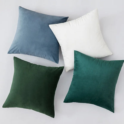 Velvet Pillowcase Sofa Cushion Cover – Solid Color Throw Pillow Case for Living Room
