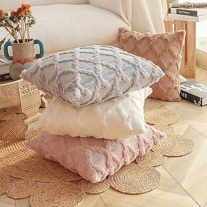 Plush Wool-Inspired Throw Pillow Cover – Soft Textured Accent for Cozy Boho Spaces
