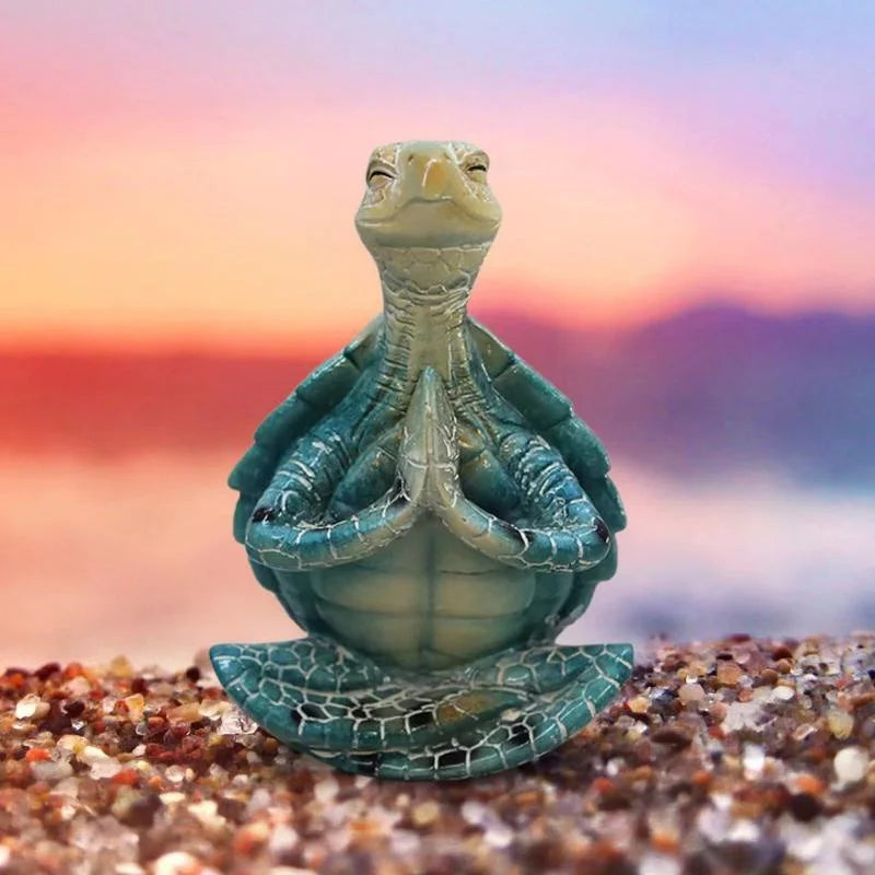 Sea Turtle Figurine Peacefulness Meditating Statue Decoration Buddha Zen Yoga Garden Ornament Home Decor