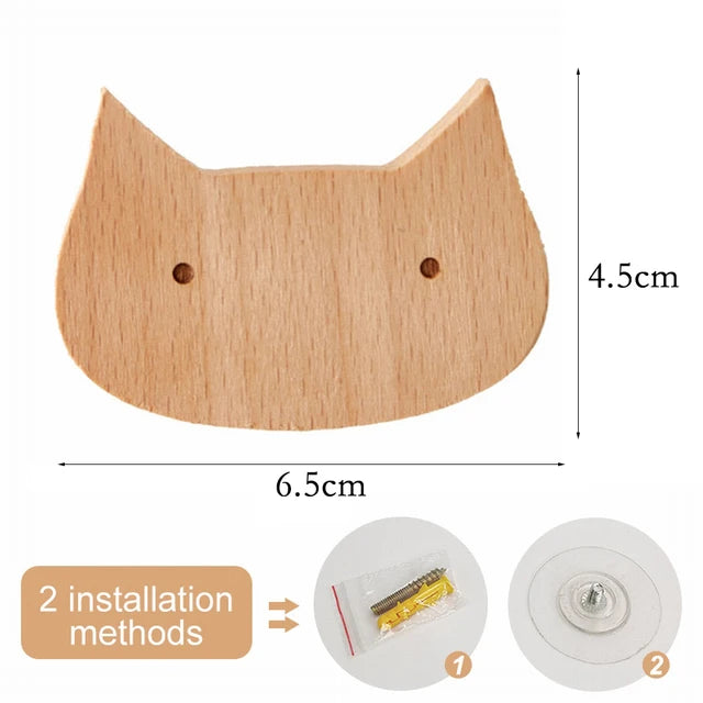 Cute Wooden Animal Wood Wall Hook – Beech Wood Decorative Hanger for Kids Rooms, Entryways, Kitchens & More (1pc)  Giraffe Rabbit Hippo Cat Octopus Lion Cat Dog Elephant Dog Nursery Turtle Mountain Squid Jellyfish Flower Tree