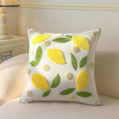 Boho Floral Tufted Decorative Throw Pillow Cover