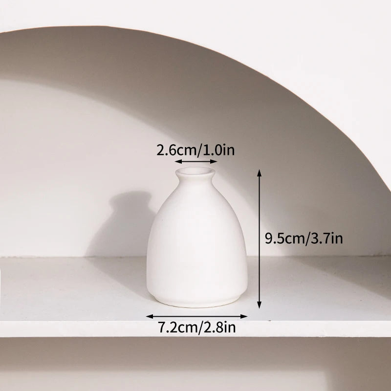 My Boho Home Modern White Ceramic Vase – Minimalist Decorative Vase for Pampas Grass, Flowers & Home Accents