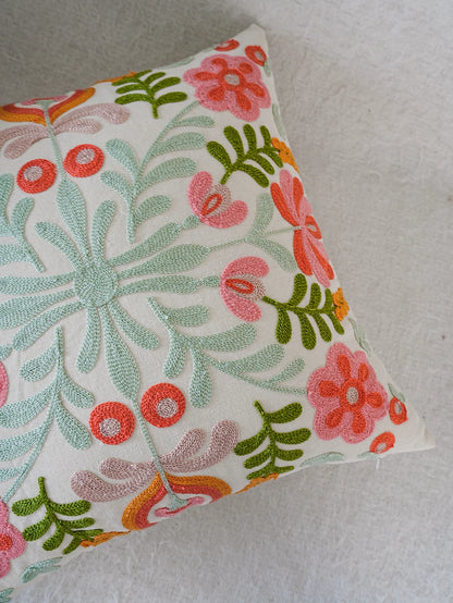 1pc Colorful Flower Exquisite Embroidery Cushion Floral Throw Pillow Cover Without Insert For Home Decor Living Room Boho Pillowcase Throw