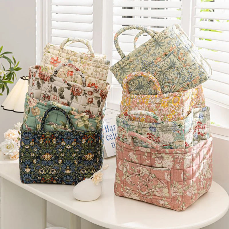 boho home decor, floral fabric storage basket, large laundry hamper, foldable storage bin, fabric organizer basket, boho floral hamper, home organization basket, decorative laundry bin, eco-friendly laundry hamper, housewarming gift