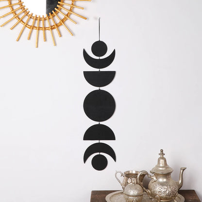 Wooden Wall Hanging Moon Phase Garland Wall Decor Hanging Ornaments Decoration Boho Home Decor for Nursery Ornament Gift