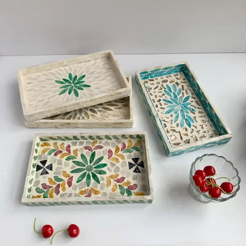 Handmade Shell Tray – Oval & Rectangular Decorative Jewelry Organizer for Boho Home Decor - Housewarming Gift