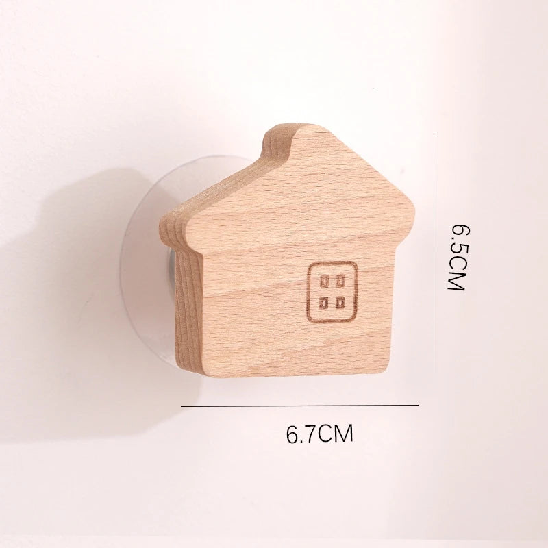 Cute Wooden Animal Wood Wall Hook – Beech Wood Decorative Hanger for Kids Rooms, Entryways, Kitchens & More (1pc)  Giraffe Rabbit Hippo Cat Octopus Lion Cat Dog Elephant Dog Nursery Turtle Mountain Squid Jellyfish Flower Tree