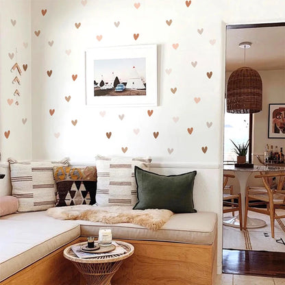 Boho Home Decor Heart & Sun Vinyl Wall Stickers – Creative Nursery Wall Art Decals for Baby or Living Room