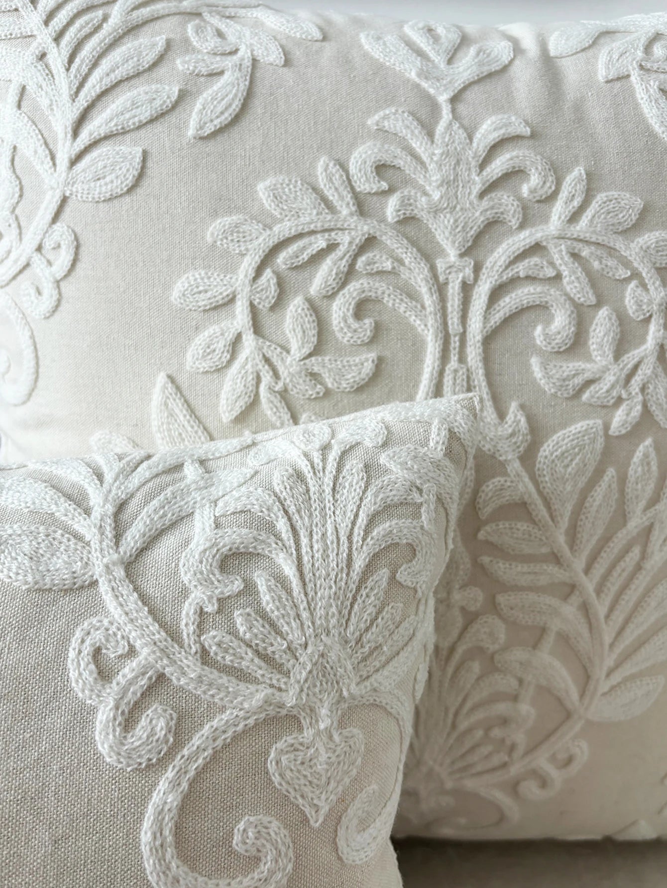 Boho Embroidered Leaf Throw Pillow Cover – Decorative Cushion Case for Sofa | Boho Home Decor