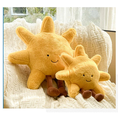Plush Moon & Sun Throw Pillow – Soft Boho Home Decor for Sofa, Bedroom & Kids' Room