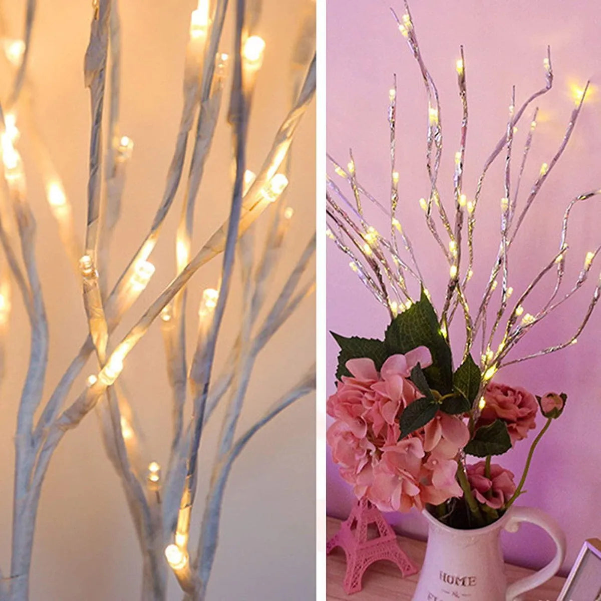 1 PC White Birch Branch Light LED Festive Lights Battery Operated For Christmas Party Wedding Decoration Home Decor Twig Boho Warm Lighting