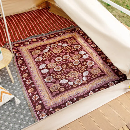 Boho Floral Blanket Nordic Flowers Tiger Cat Blankets for Beds Sofa Mats Travel Rug Tapestry Tassels Home Decor Throw