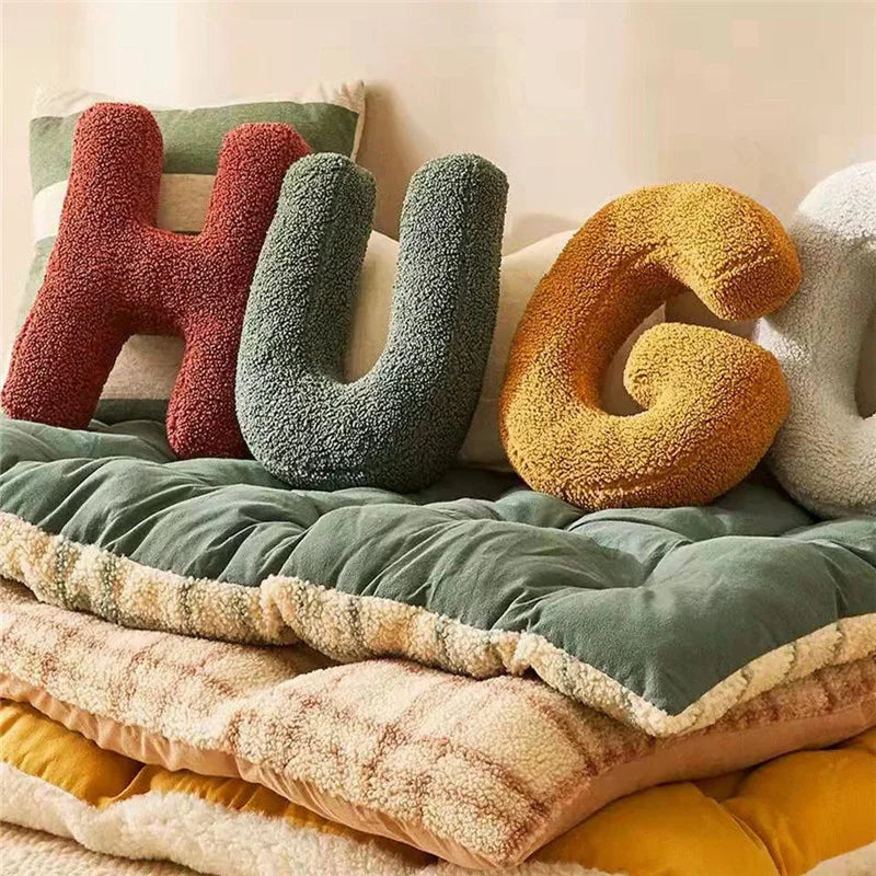 Letter Pillow – Soft Bamboo Fiber Cushion for Boho Home Decor